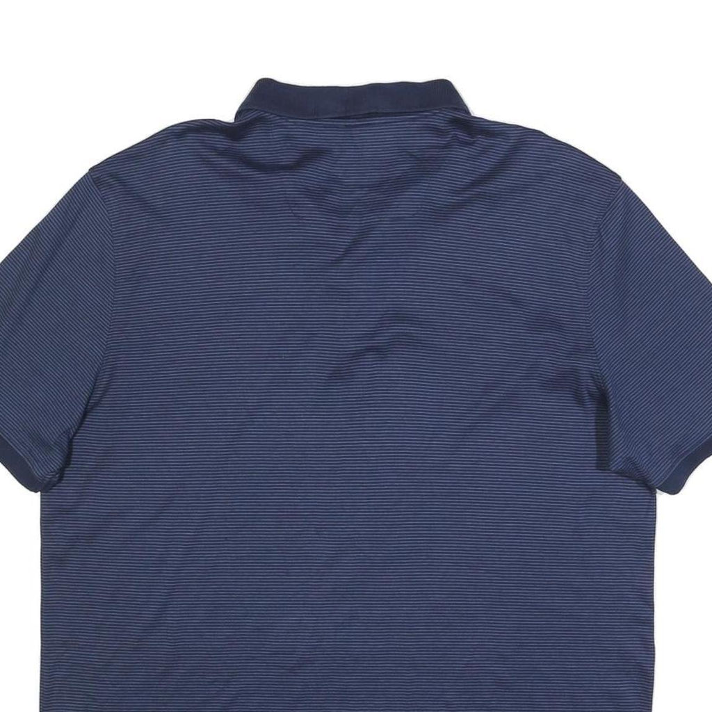 CALVIN KLEIN Mens Blue Short Sleeve Striped Polo Shirt XL Cotton Blend Casual
