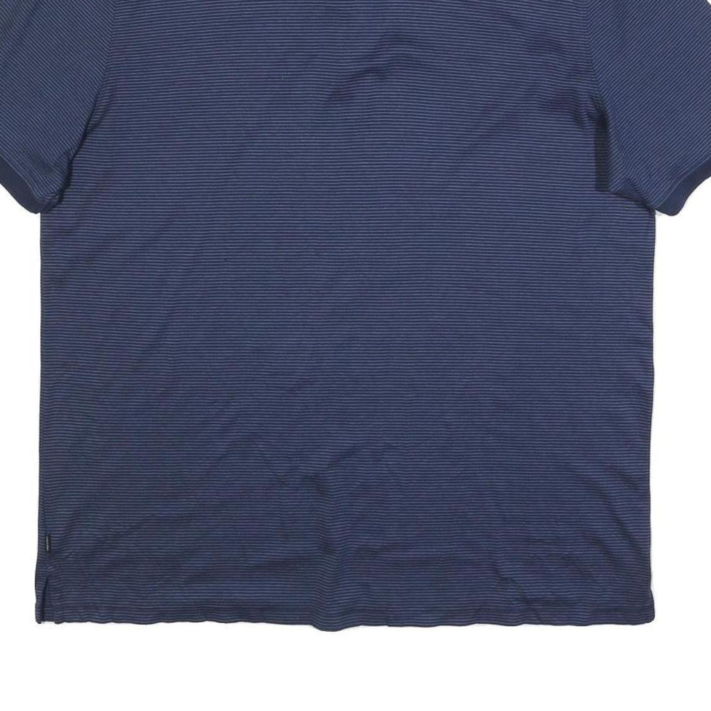 CALVIN KLEIN Mens Blue Short Sleeve Striped Polo Shirt XL Cotton Blend Casual