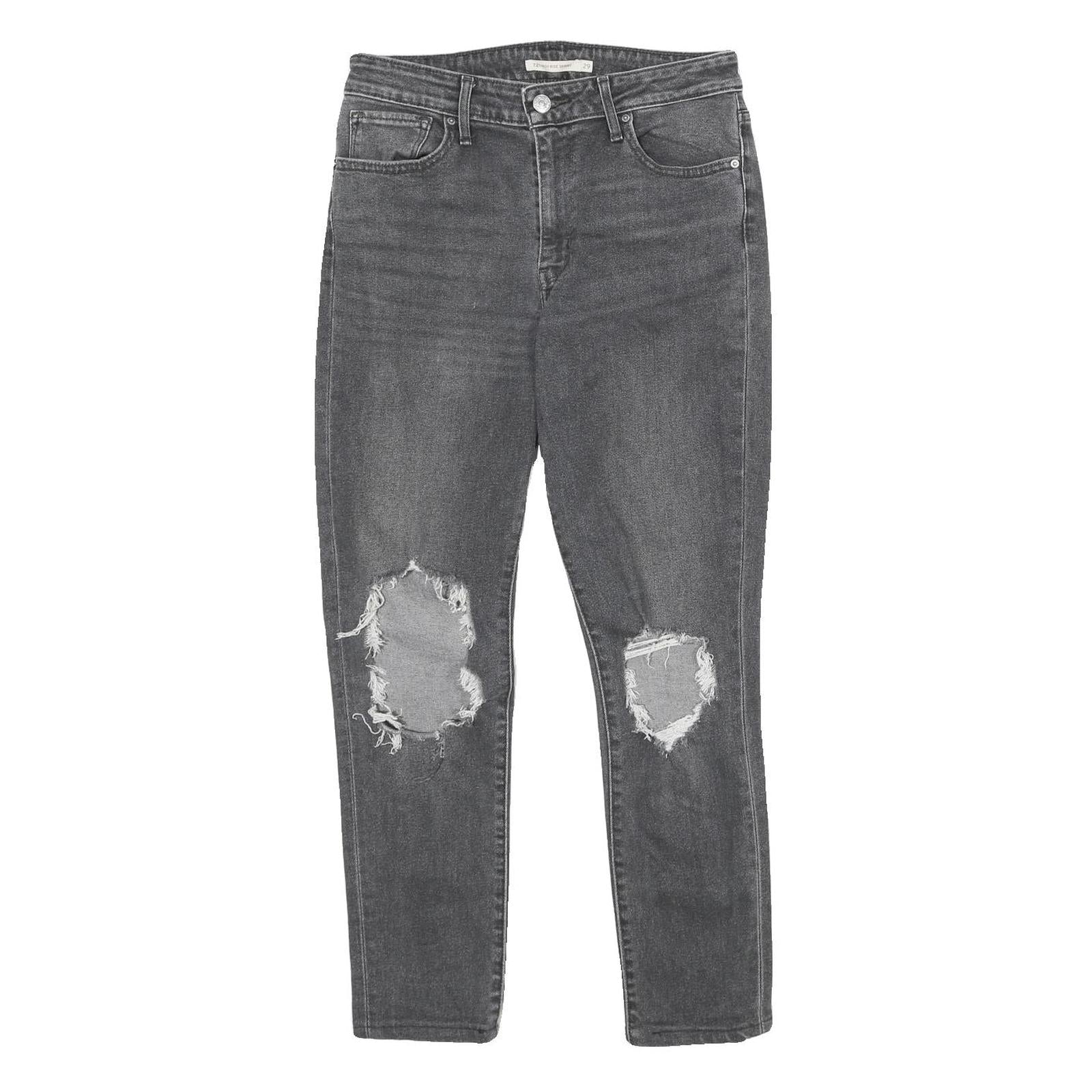 LEVI'S 721 High Rise Skinny Womens Jeans Grey Slim Skinny Denim Medium W29 L28