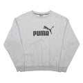 PUMA Womens Grey Cotton Blend Crew Neck Sweatshirt M Classic Logo Casual