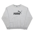 PUMA Womens Grey Cotton Blend Crew Neck Sweatshirt M Classic Logo Casual