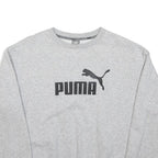 PUMA Womens Grey Cotton Blend Crew Neck Sweatshirt M Classic Logo Casual