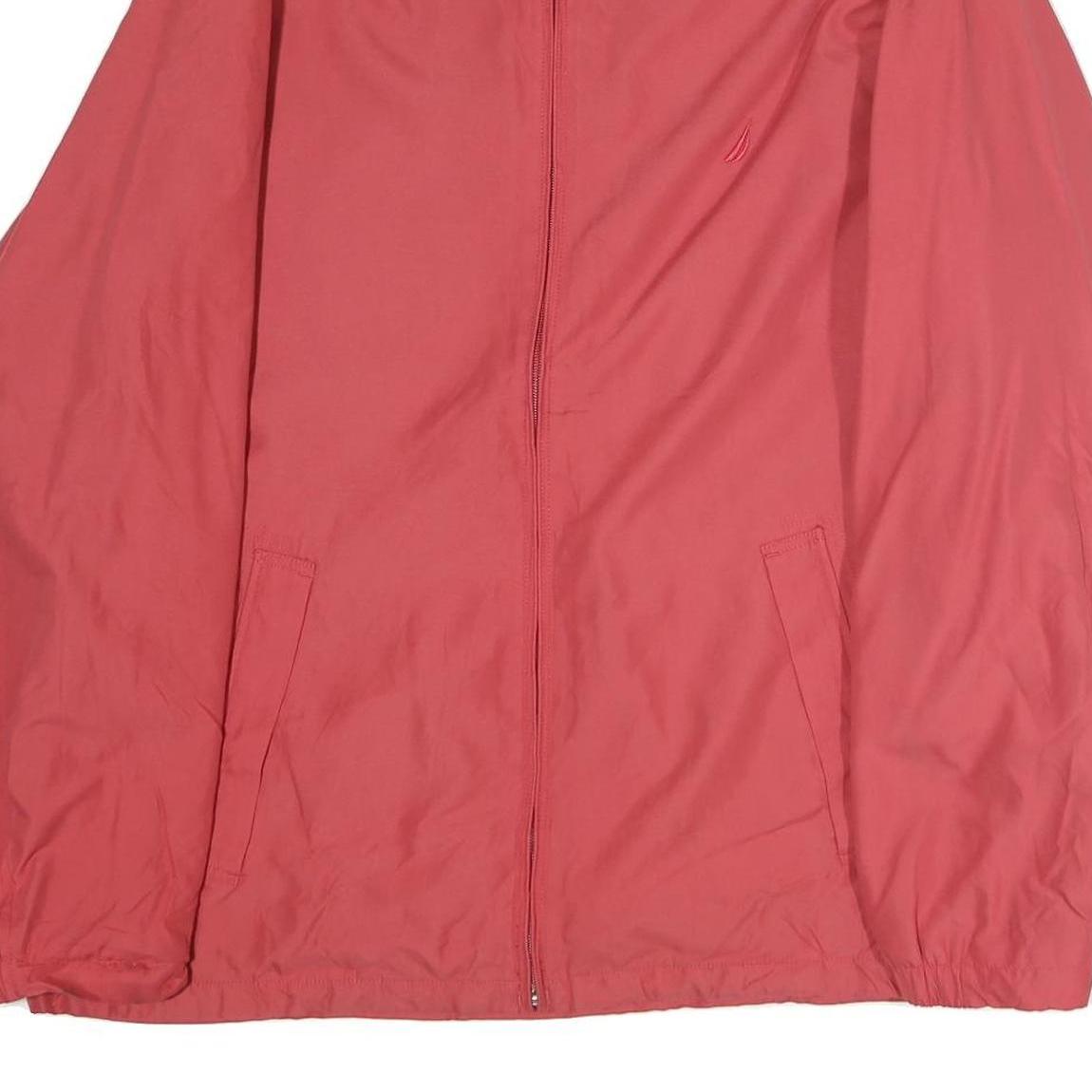 NAUTICA Mens Red Cotton Blend Zip Jacket XL Plain Lightweight Casual