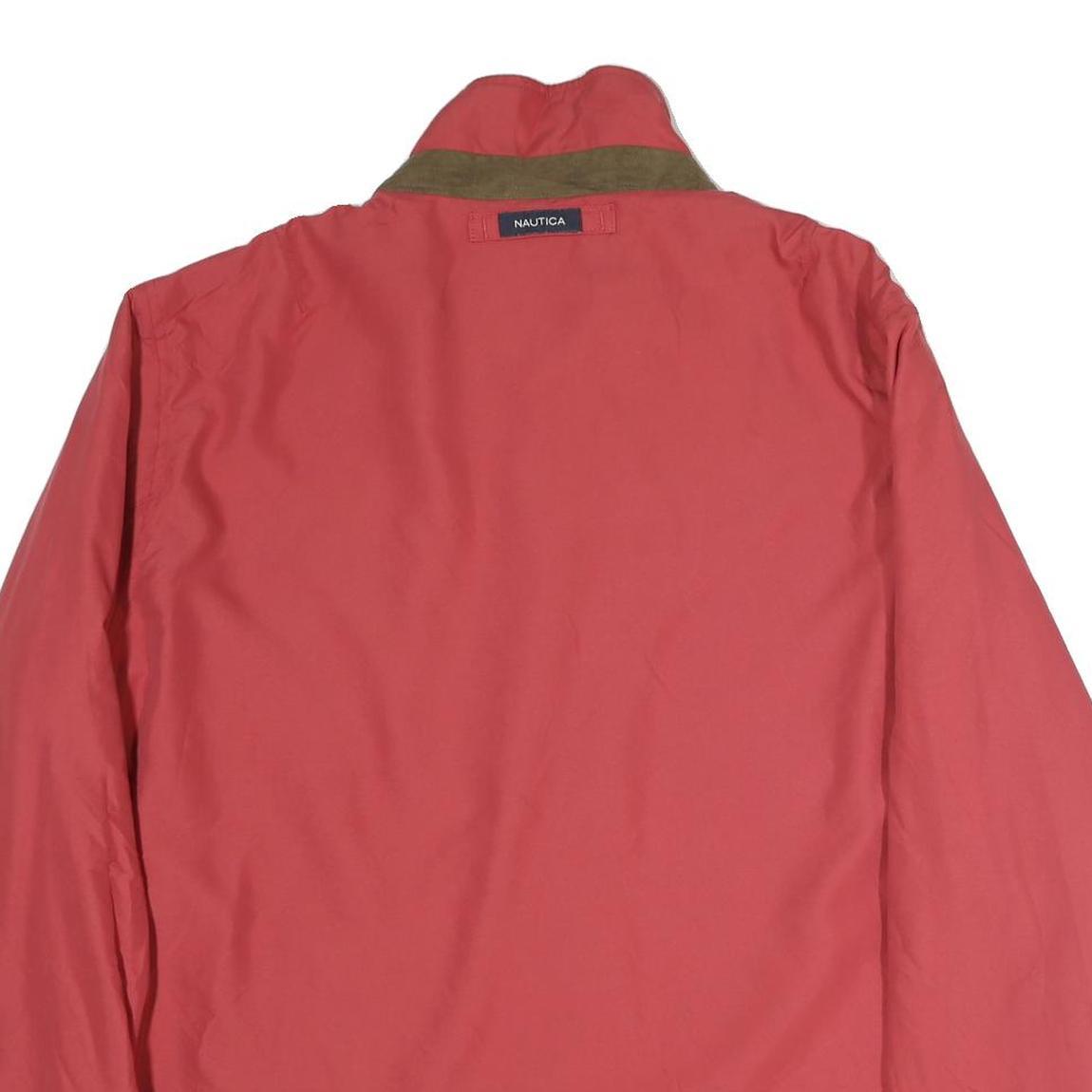 NAUTICA Mens Red Cotton Blend Zip Jacket XL Plain Lightweight Casual