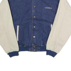JII Mens Blue & Beige Lakeshore Button Cotton Denim Jacket L Casual Outerwear