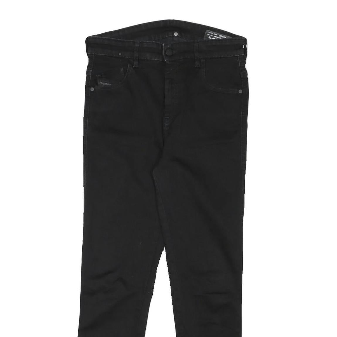 DIESEL Womens Jeans Black Slim Skinny Denim Raw W27 L25 Zip Closure