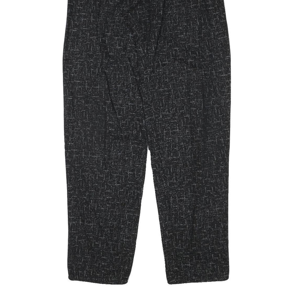 BIG STAR Mens Relaxed Black Cotton Blend Trousers W27 L32 Textured Casual Zip