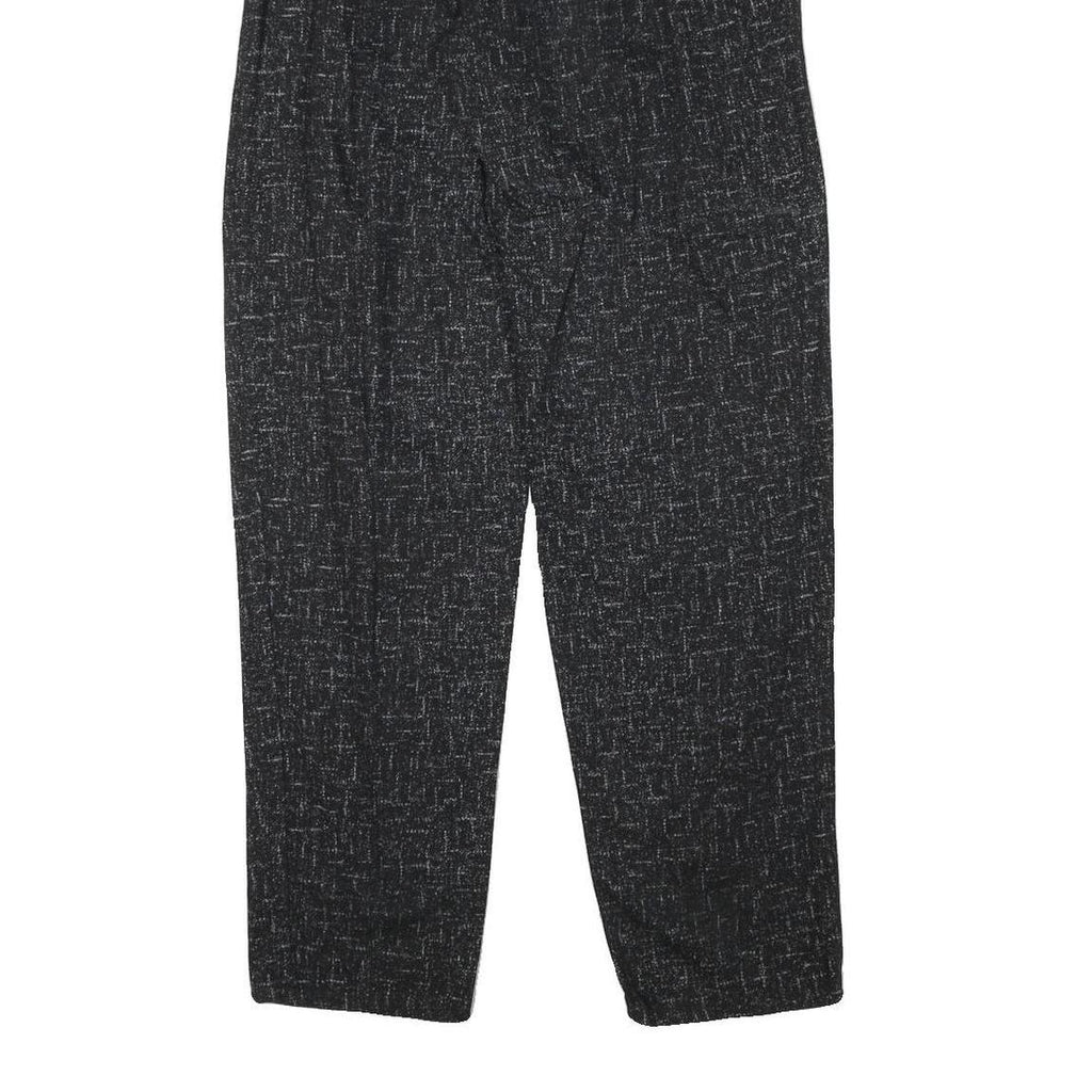 BIG STAR Mens Relaxed Black Cotton Blend Trousers W27 L32 Textured Casual Zip