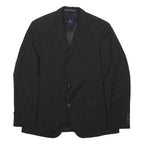 PIERRE CARDIN Mens Black Wool Classic Jacket M Button Plain Formal