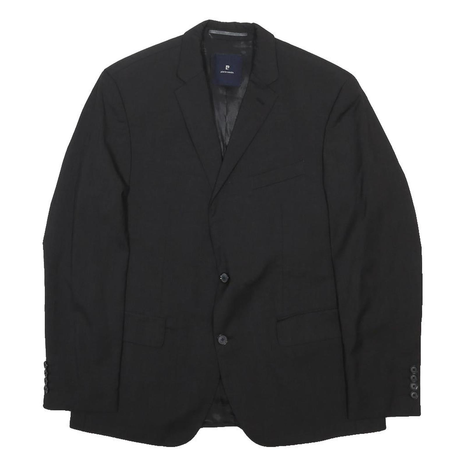 PIERRE CARDIN Mens Black Wool Classic Jacket M Button Plain Formal