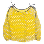 Womens Printed Blouse Yellow Long Sleeve Spotted S