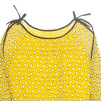 Womens Printed Blouse Yellow Long Sleeve Spotted S