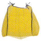 Womens Printed Blouse Yellow Long Sleeve Spotted S
