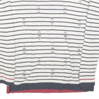 WHITE STUFF Womens Cream & Navy Patterned Cotton Blend Jumper Round Neck Basic