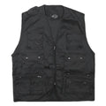 MIL-TEC Mens Black Utility Cotton Blend Vest M Pockets Casual Zip Fasten