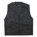 MIL-TEC Mens Black Utility Cotton Blend Vest M Pockets Casual Zip Fasten
