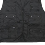 MIL-TEC Mens Black Utility Cotton Blend Vest M Pockets Casual Zip Fasten