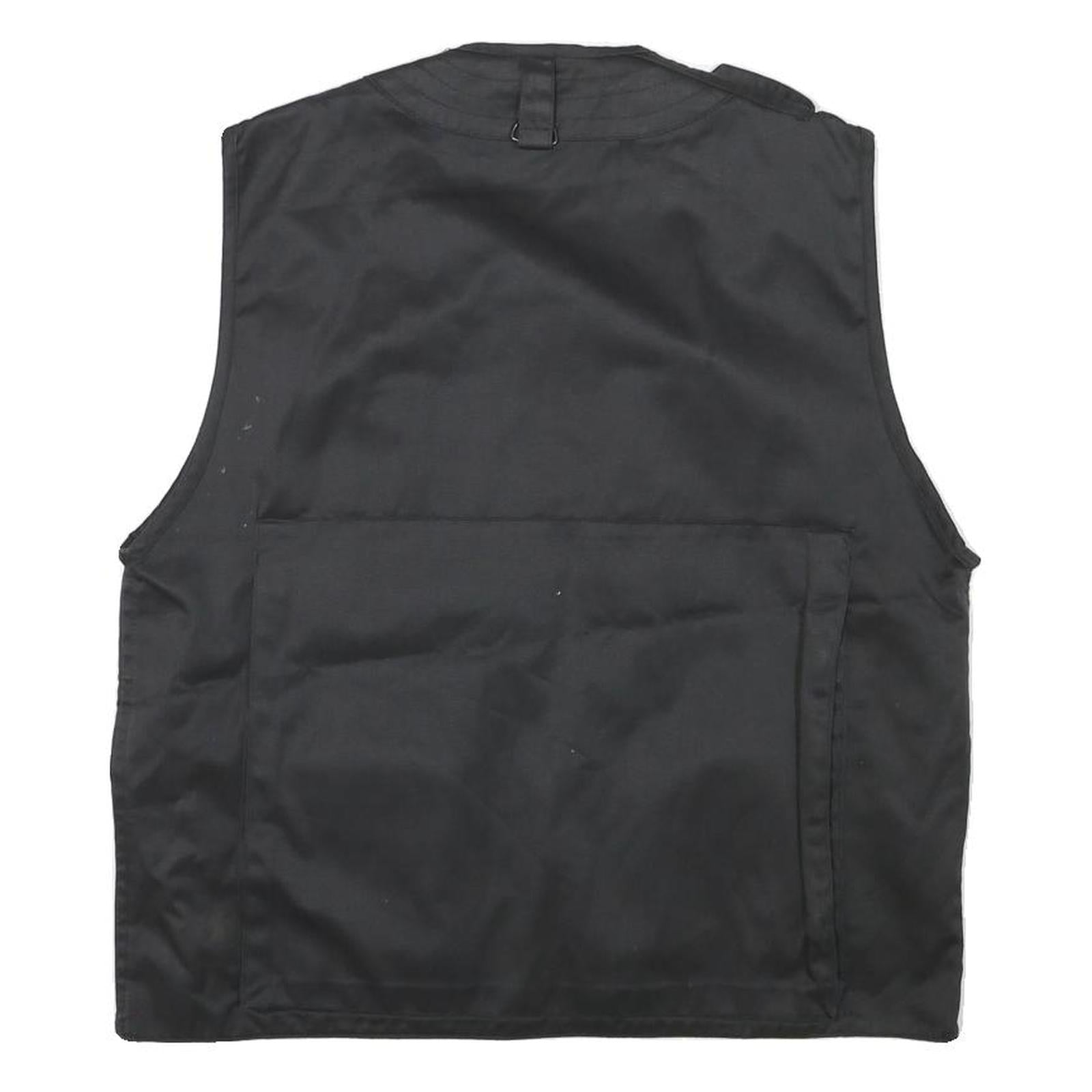 MIL-TEC Mens Black Utility Cotton Blend Vest M Pockets Casual Zip Fasten