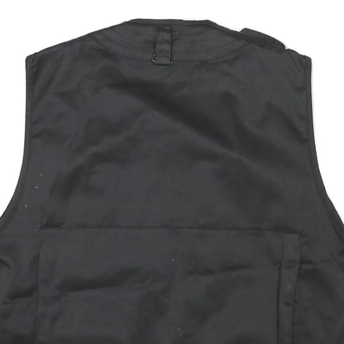 MIL-TEC Mens Black Utility Cotton Blend Vest M Pockets Casual Zip Fasten