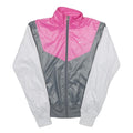 NIKE Womens Pink & Grey White Zip Jacket XS Polyester Colourblock Sportswear