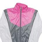 NIKE Womens Pink & Grey White Zip Jacket XS Polyester Colourblock Sportswear