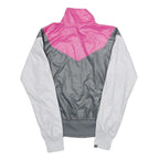 NIKE Womens Pink & Grey White Zip Jacket XS Polyester Colourblock Sportswear
