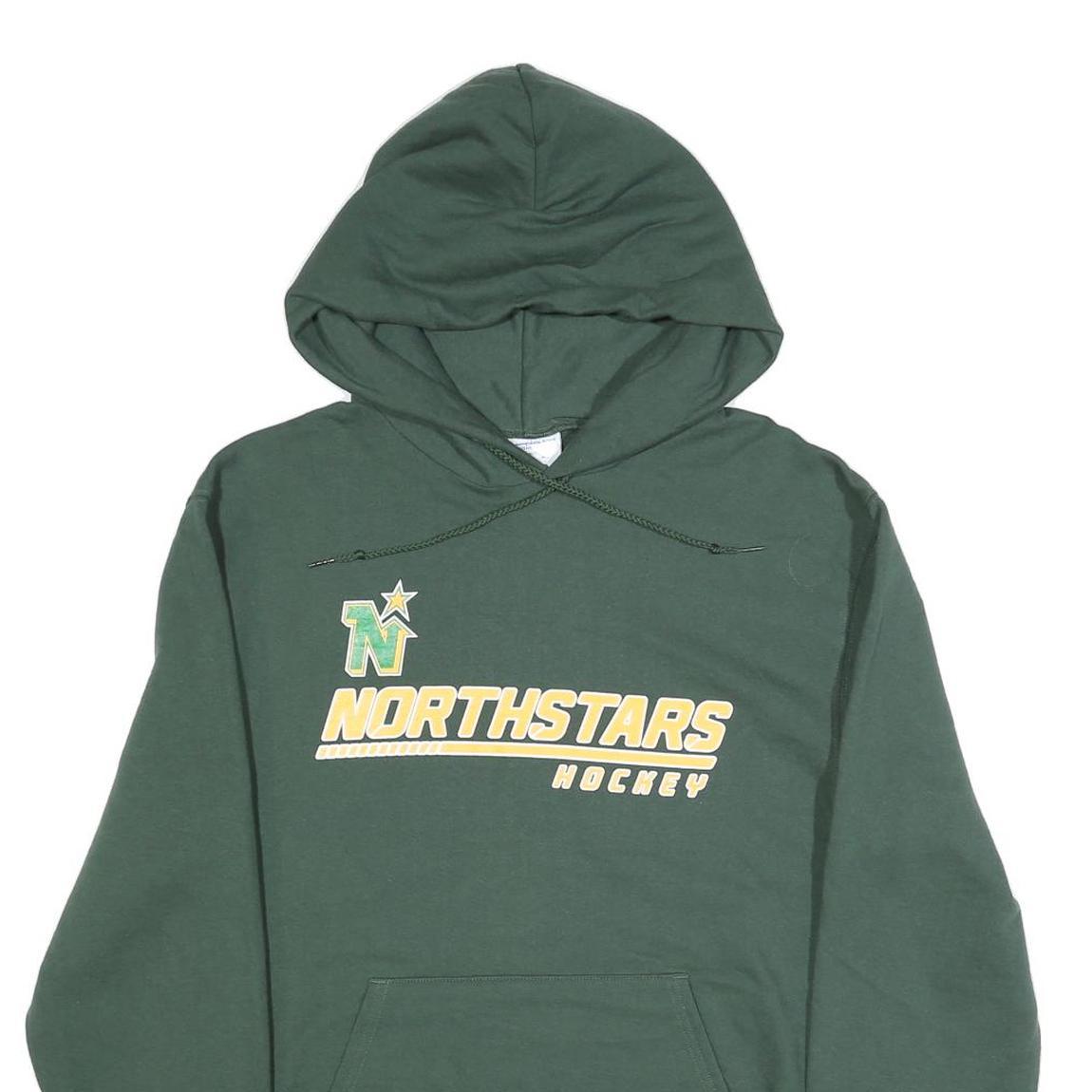 CHAMPION Mens Green Northstars Hockey Pullover Hoodie S Cotton Blend