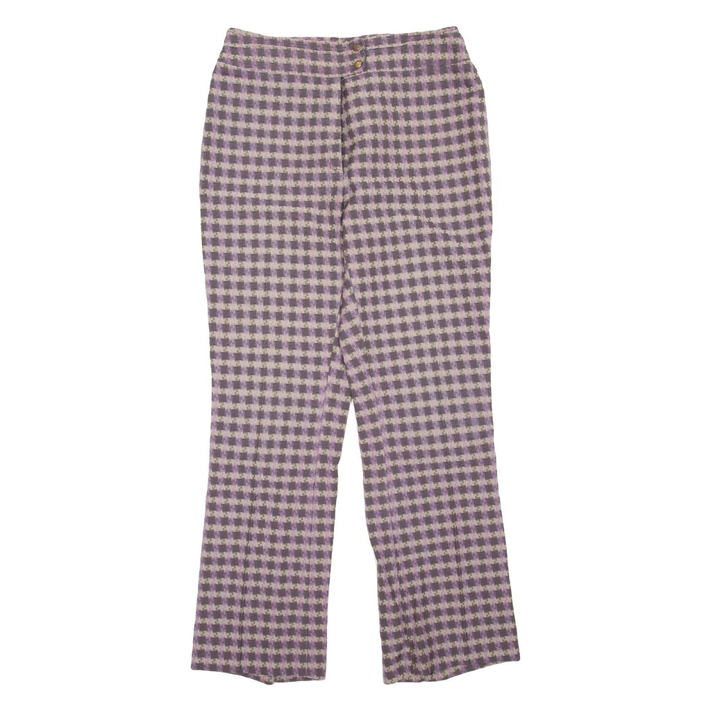 Patterned Womens Trousers Purple Regular Bootcut W30 L30
