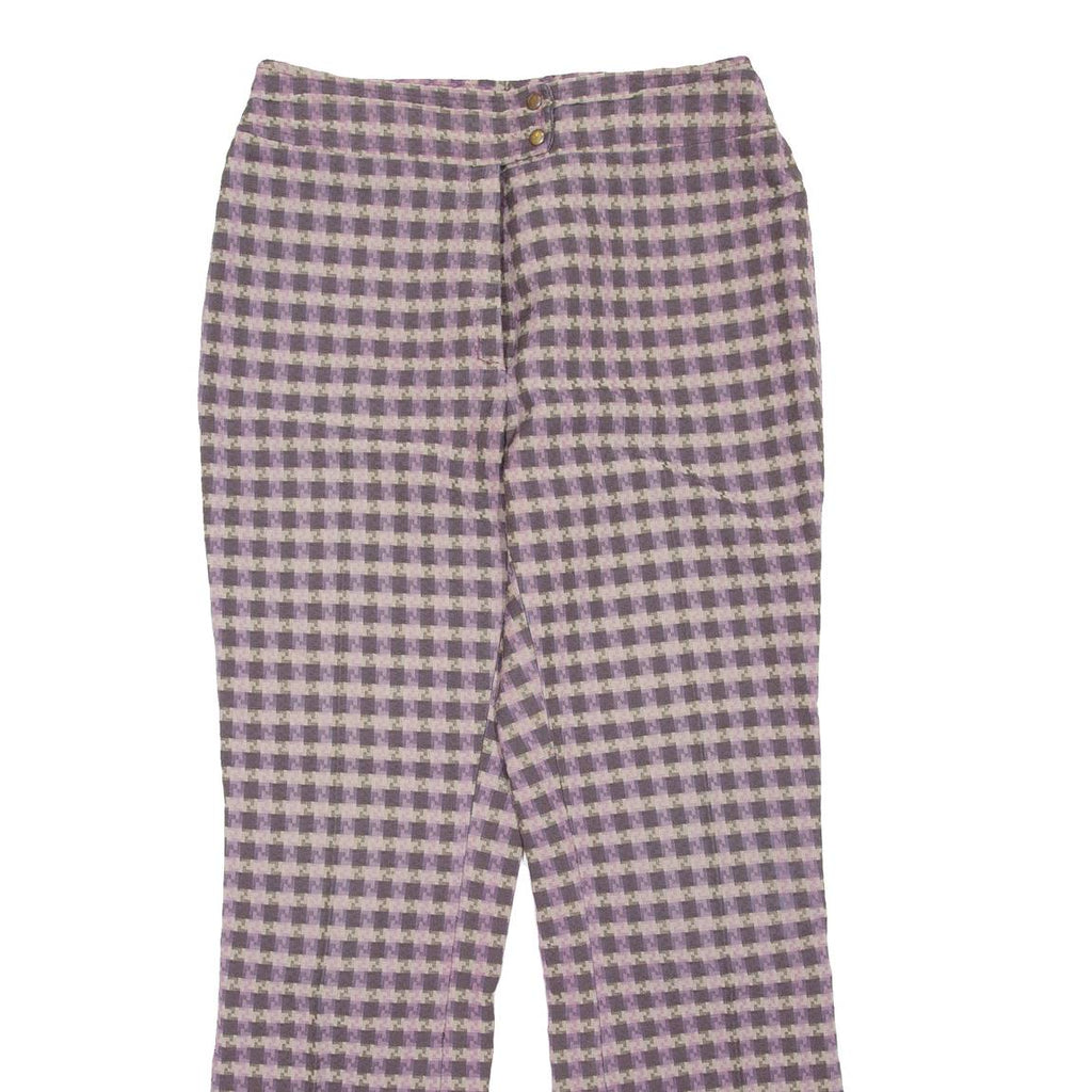 Patterned Womens Trousers Purple Regular Bootcut W30 L30