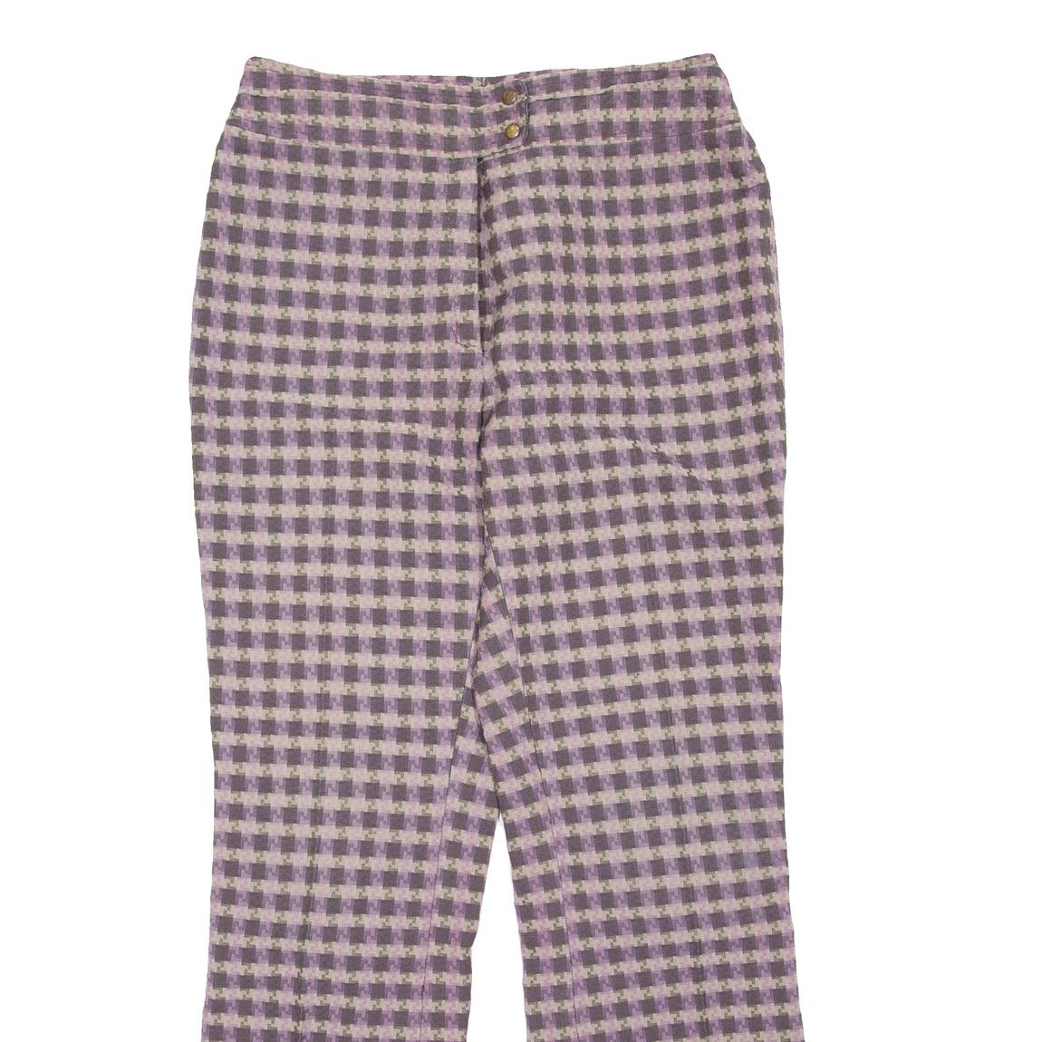 Patterned Womens Trousers Purple Regular Bootcut W30 L30