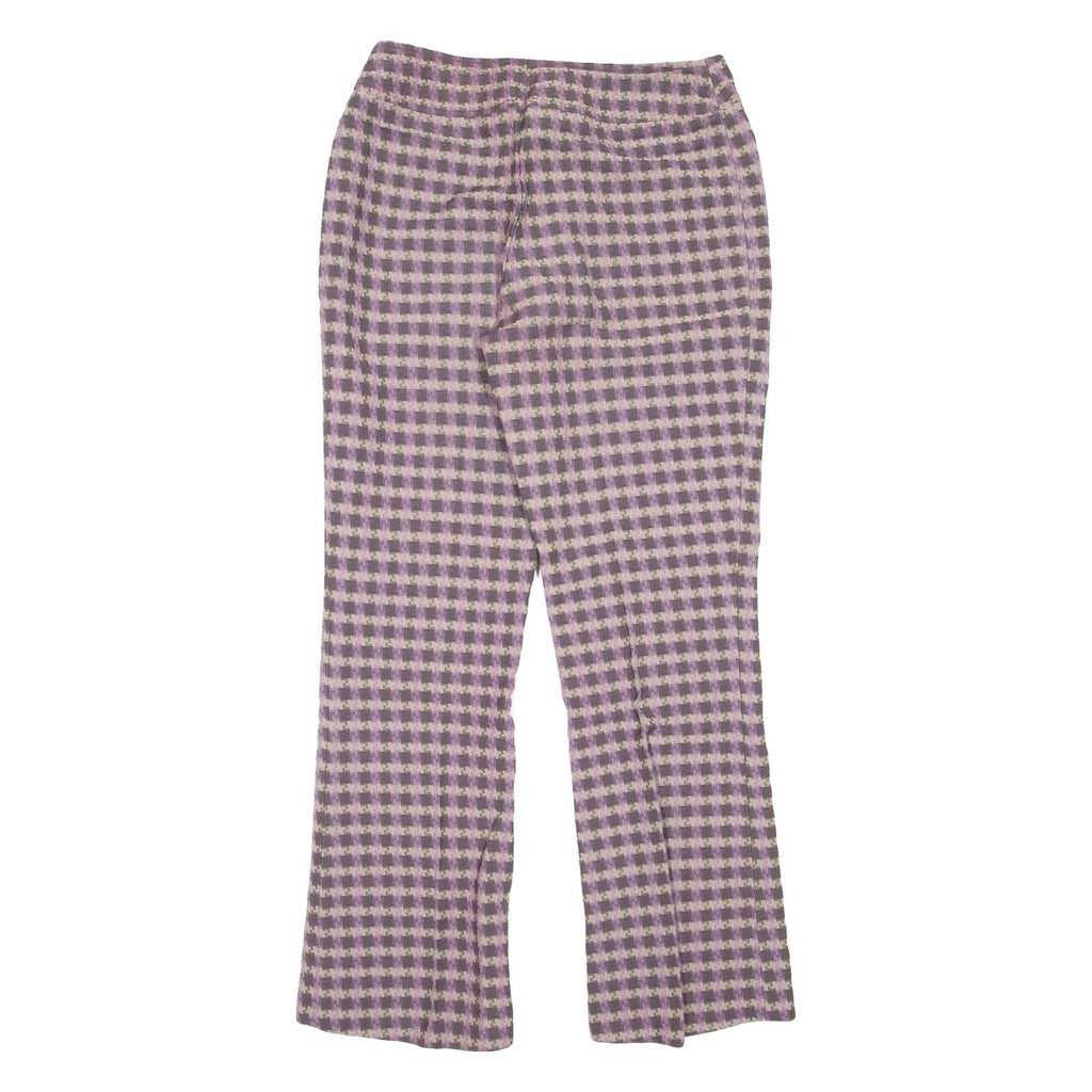 Patterned Womens Trousers Purple Regular Bootcut W30 L30
