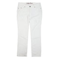 TOMMY HILFIGER Womens Cotton Blend White Classic Straight Trousers W30 L32