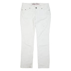 TOMMY HILFIGER Womens Cotton Blend White Classic Straight Trousers W30 L32