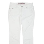 TOMMY HILFIGER Womens Cotton Blend White Classic Straight Trousers W30 L32