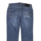 GUESS Mens Blue Regular Straight Denim Medium W31 L25 Zip Cotton Blend Jeans