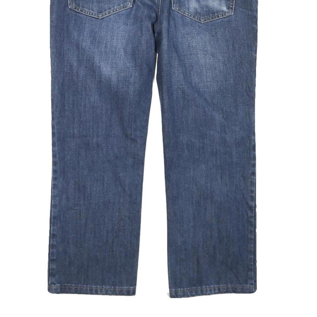 GUESS Mens Blue Regular Straight Denim Medium W31 L25 Zip Cotton Blend Jeans