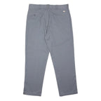 DICKIES Mens Classic Grey Polyester Blend Trousers W40 L31 Zip Closure Regular