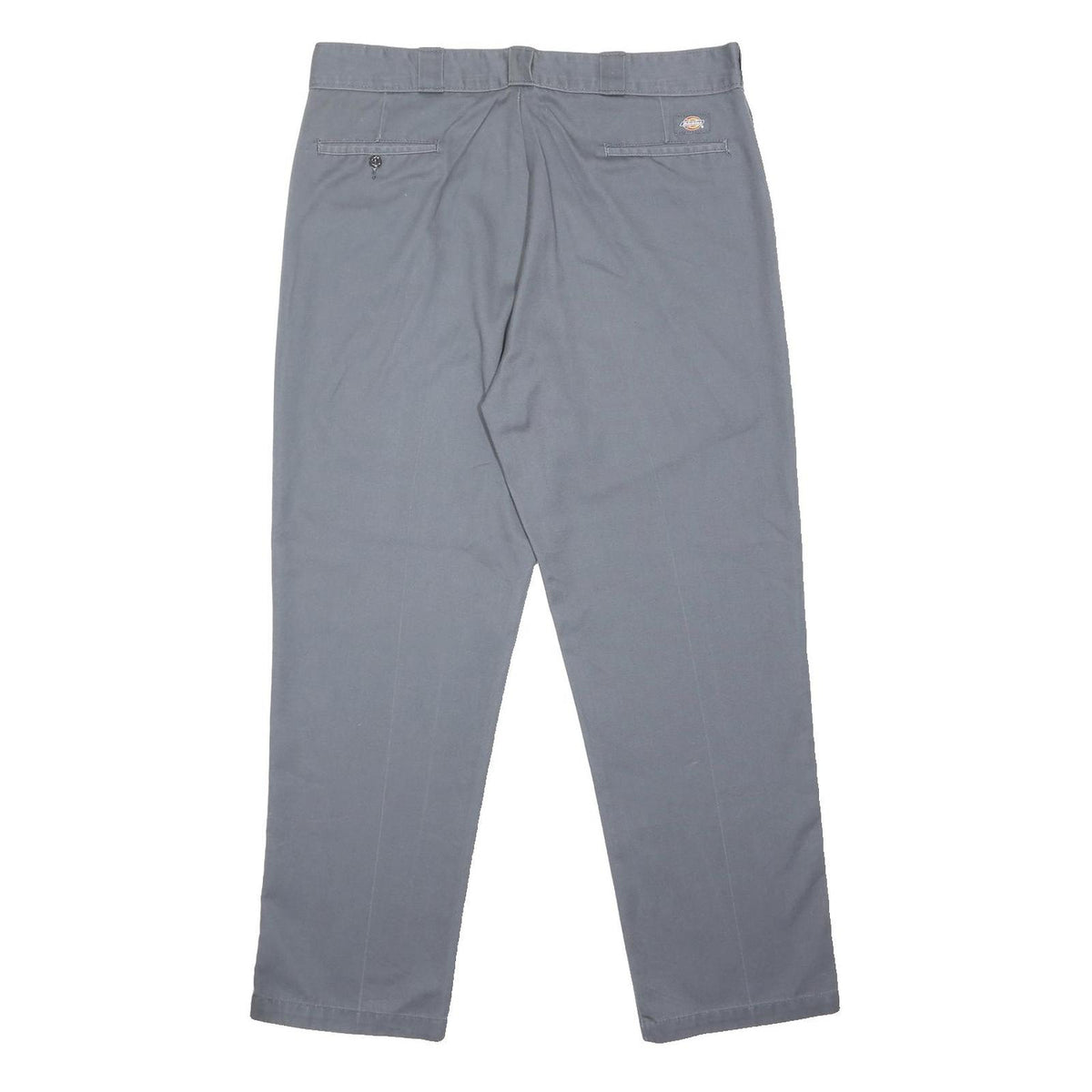 DICKIES Mens Classic Grey Polyester Blend Trousers W40 L31 Zip Closure Regular