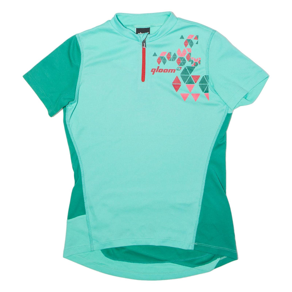 QLOOM Cycling Womens Jersey Green 1/4 Zip S