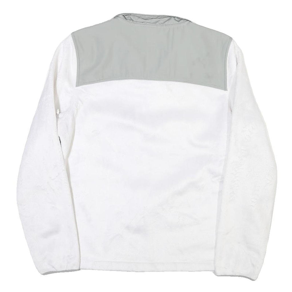FILA Womens White & Grey Zip Jacket L Polyester Blend Plain Sport Casual