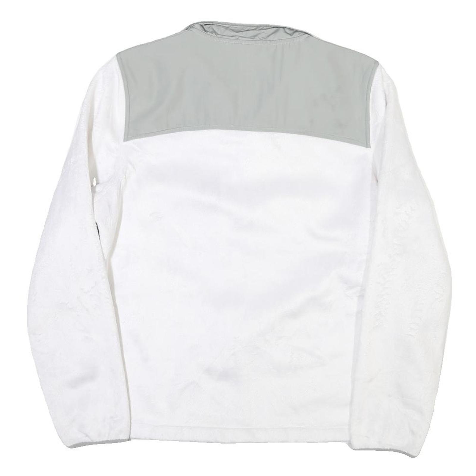 FILA Womens White & Grey Zip Jacket L Polyester Blend Plain Sport Casual