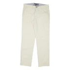 TOMMY HILFIGER Mens Cotton Blend Beige Regular Fit Straight Trousers W32 L32