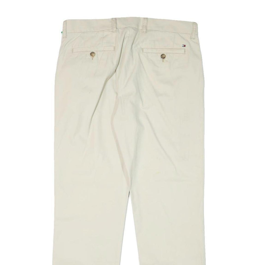 TOMMY HILFIGER Mens Cotton Blend Beige Regular Fit Straight Trousers W32 L32