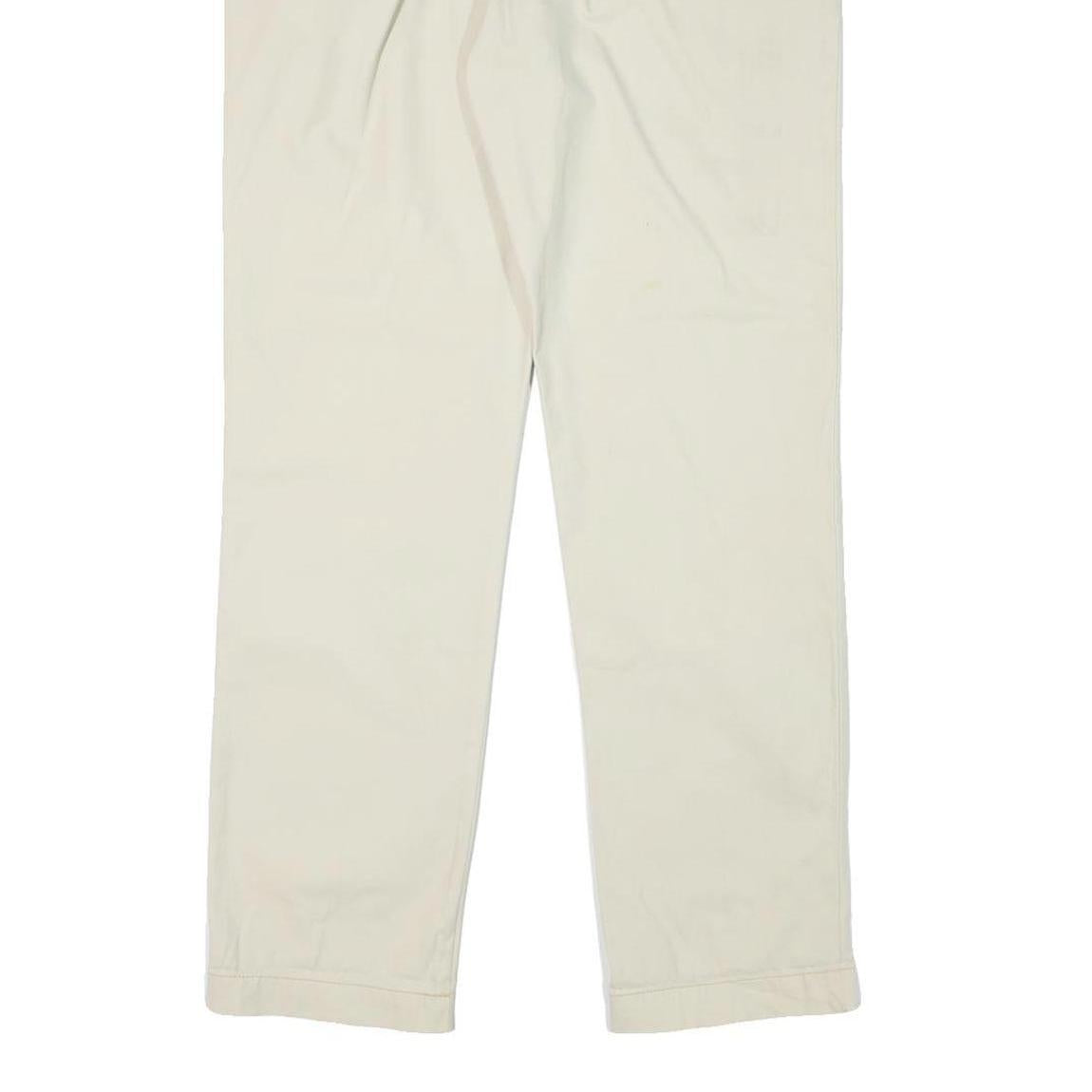 TOMMY HILFIGER Mens Cotton Blend Beige Regular Fit Straight Trousers W32 L32