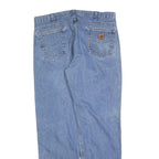 CARHARTT Mens Blue Regular Fit Straight Denim Light W38 L34 Classic Zip Cotton