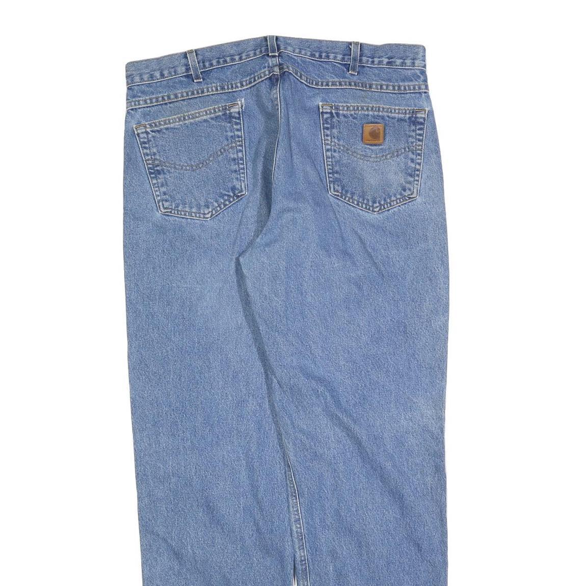 CARHARTT Mens Blue Regular Fit Straight Denim Light W38 L34 Classic Zip Cotton