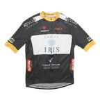 LOUIS GARNEAU Mens Black White & Yellow Cycling Jersey L Short Sleeve Crew Neck