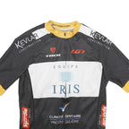 LOUIS GARNEAU Mens Black White & Yellow Cycling Jersey L Short Sleeve Crew Neck