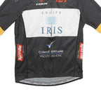 LOUIS GARNEAU Mens Black White & Yellow Cycling Jersey L Short Sleeve Crew Neck