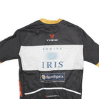 LOUIS GARNEAU Mens Black White & Yellow Cycling Jersey L Short Sleeve Crew Neck